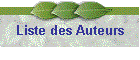 Liste des Auteurs
