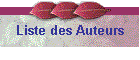 Liste des Auteurs